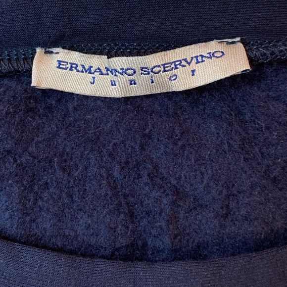 ERMANNO SCERVINO JR Navy BLUE Silver & Gold EMBROIDERED Bee Flowers Crest SHIRT - Picture 5 of 7